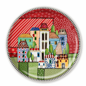 PRATO 30,5 CM VERMELHO PAESE MIO